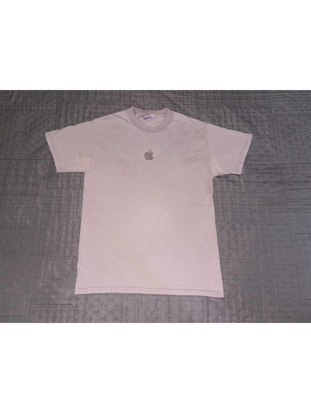 Vintage Faded Apple Computer Center Logo T Shirt Hanes Beefy-T Small